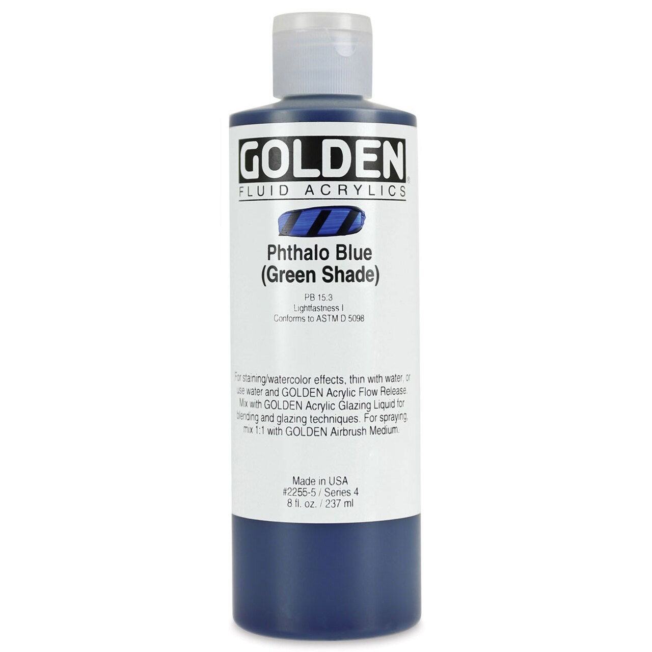 Golden Fluid Acrylics - Phthalo Blue (Green Shade), 8 oz bottle